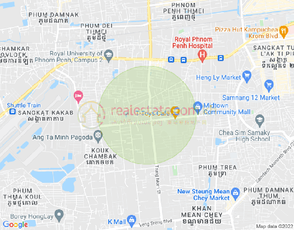 Tuek Thla屯, 森速区, 金边地图