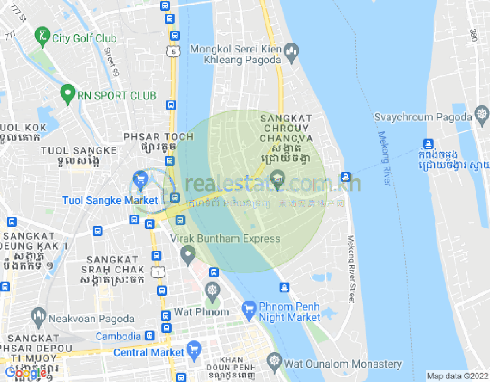 Mapa: Chroy Changvar, Phnom Penh