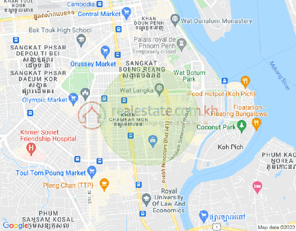Map of BKK 1, Boeng Keng Kang, Phnom Penh