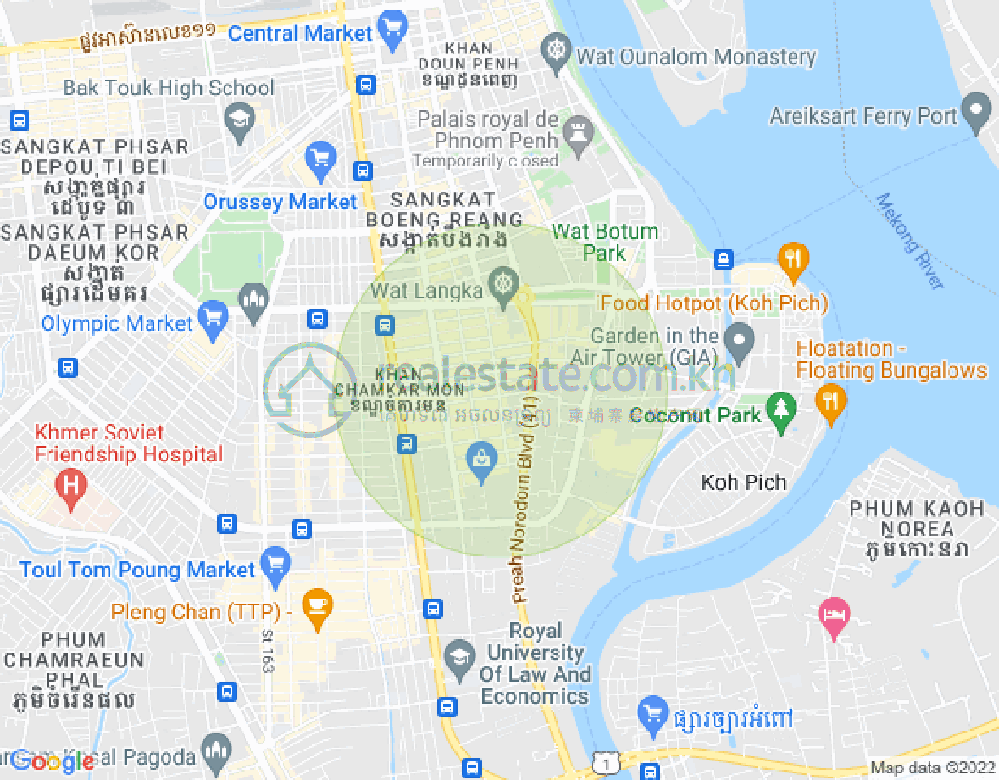 Map of BKK 1, Boeng Keng Kang, Phnom Penh