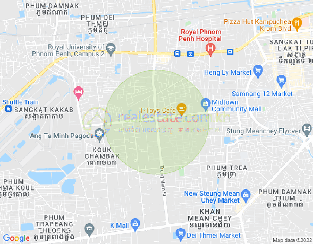 Mapa: Tuek Thla, Sen Sok, Phnom Penh