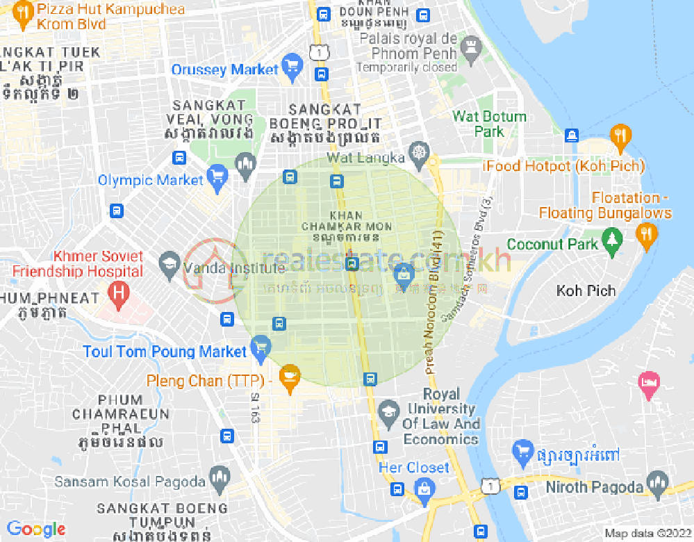 Mapa: BKK 3, Boeng Keng Kang, Phnom Penh