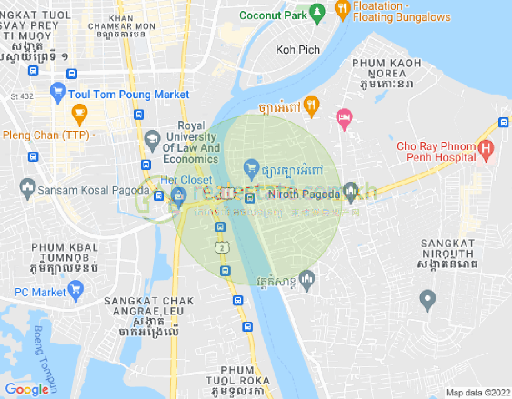 铁桥头区I分区, 铁桥头区, 金边地图