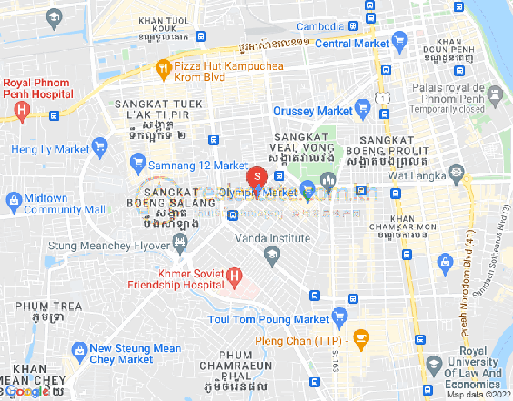 Mapa: Toul Svay Prey 1, Boeng Keng Kang, Phnom Penh
