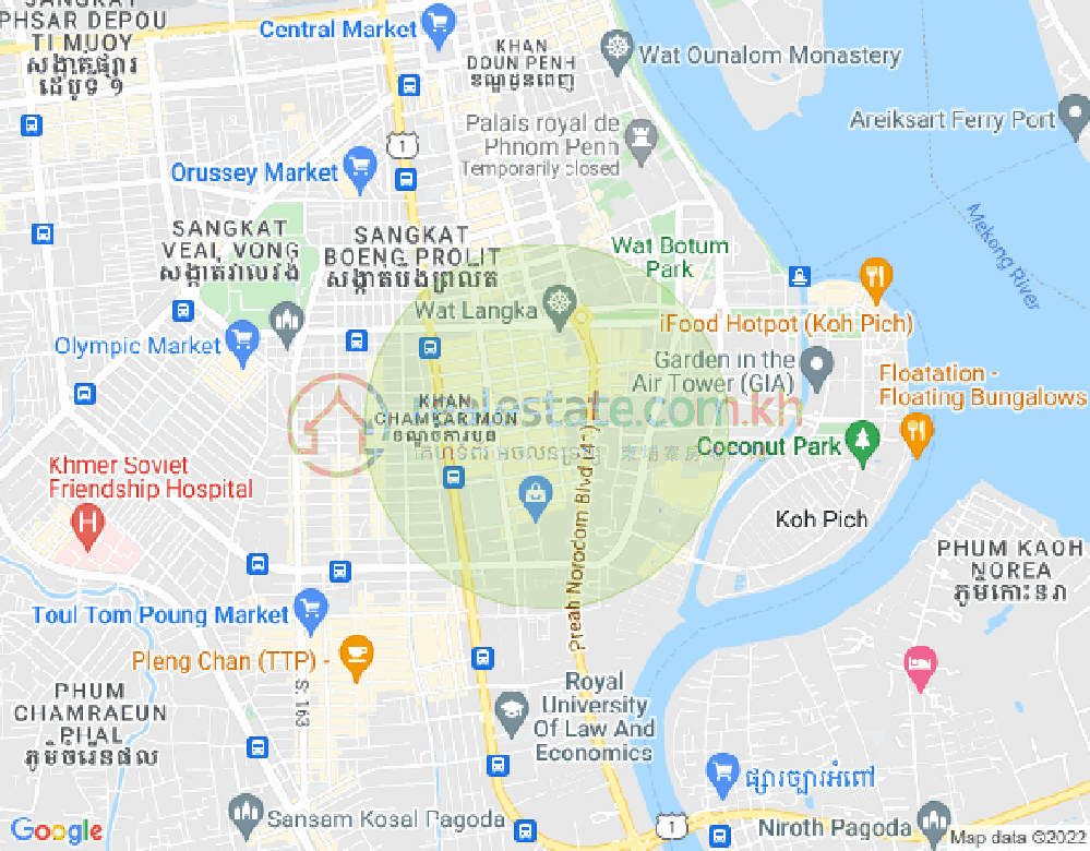 Map of BKK 1, Boeng Keng Kang, Phnom Penh