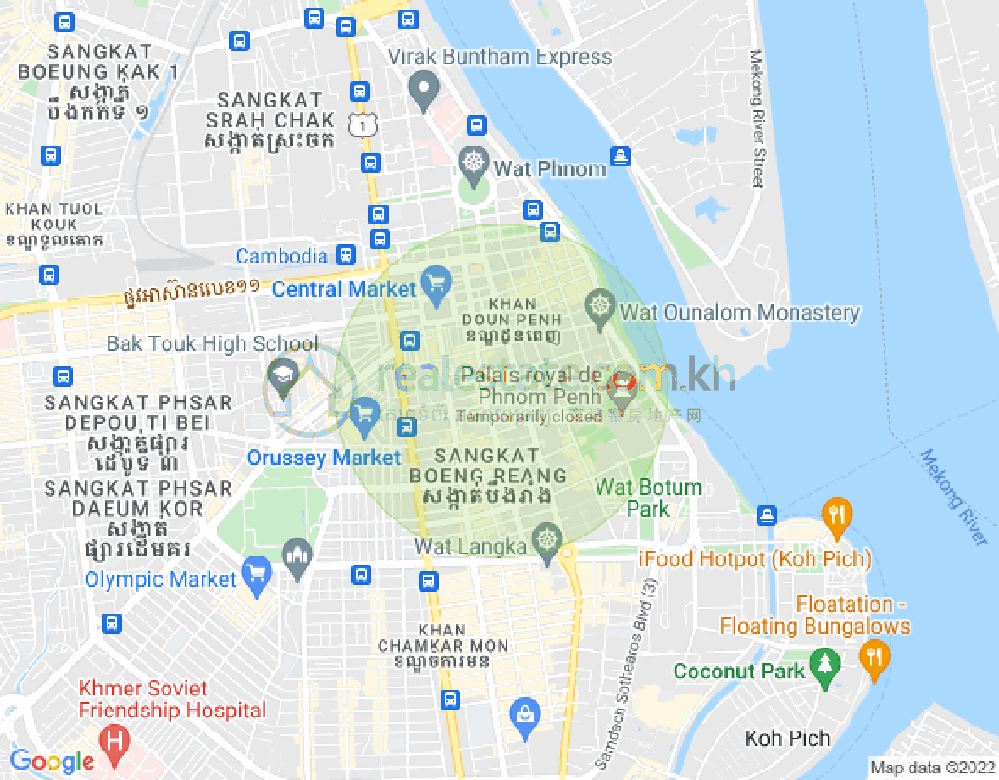 下市仔2分区, 隆边区, 金边地图