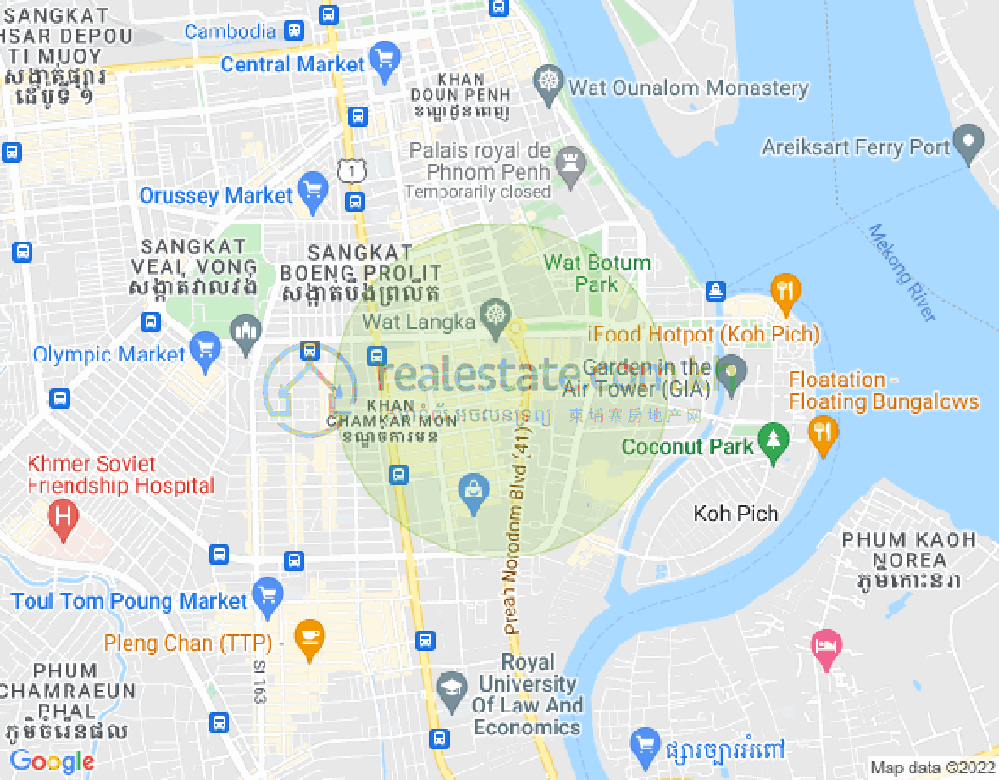 Map of BKK 1, Boeng Keng Kang, Phnom Penh