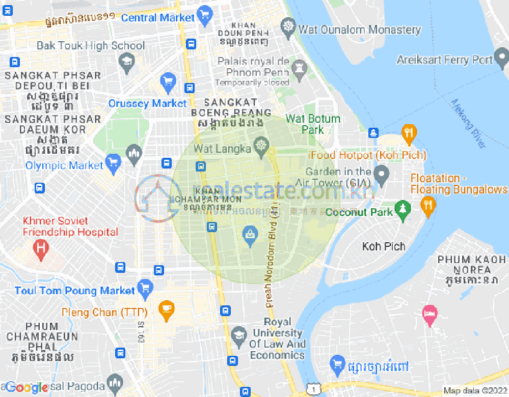 만경강2부구(BKK2), 벙껭깡, 프놈펜 지도