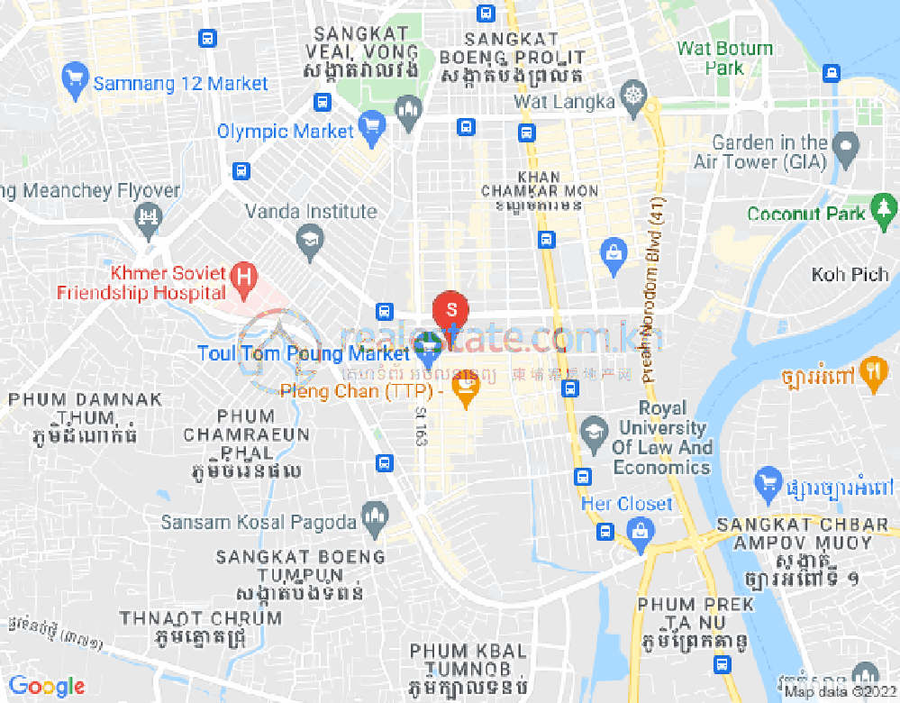 Карта Тул Том Пунг 1, Чамкармон, Пномпень