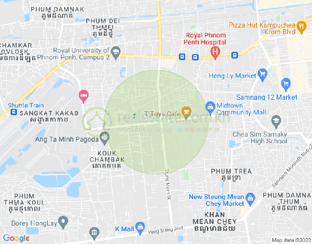 Map of Tuek Thla, Sen Sok, Phnom Penh