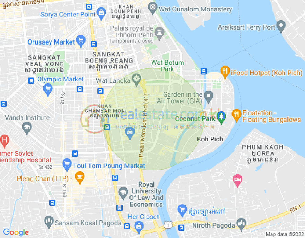 แผนที่ Kakap, โปร์แซนเจย, พนมเปญ