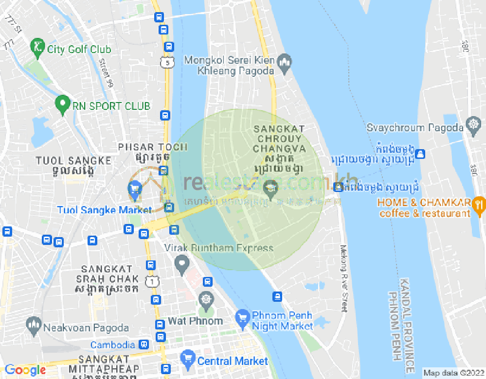 チュロイ・チャンバー, プノンペンの地図