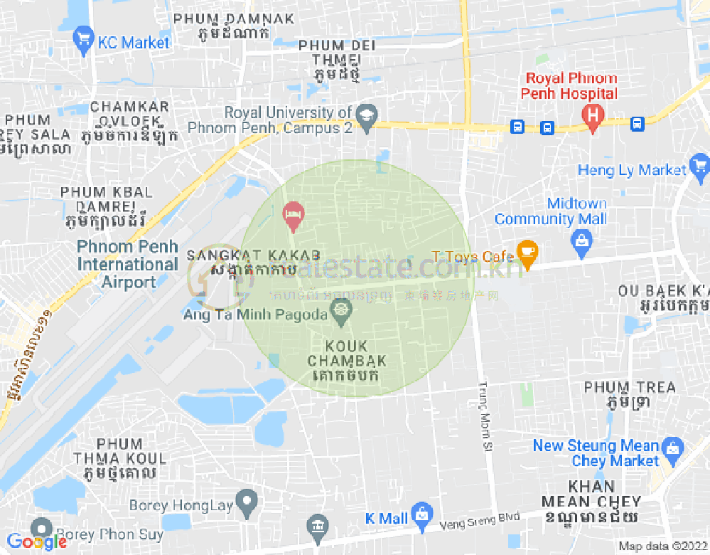 Mai Da RD 2004, カカブ1, ポーセンチェイ, プノンペンの地図