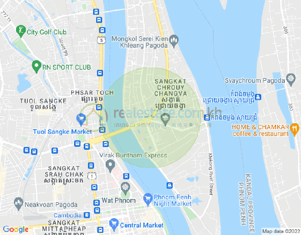 수정화구, 프놈펜 지도