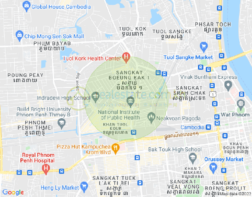万谷湖1分区, 堆谷区, 金边地图