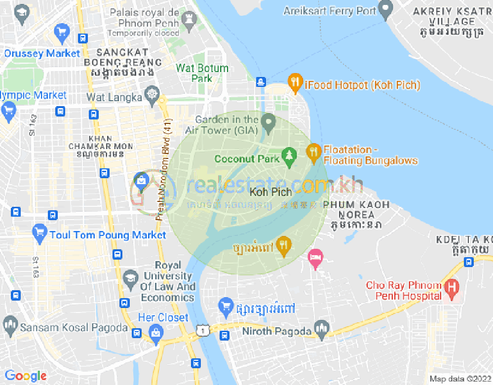 แผนที่ โตนเลบาสัก, จัมการมอน, พนมเปญ