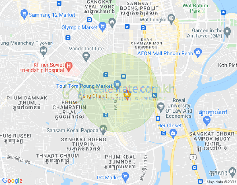 Carte de Toul Tum Poung 1, Chamkarmon, Phnom Penh