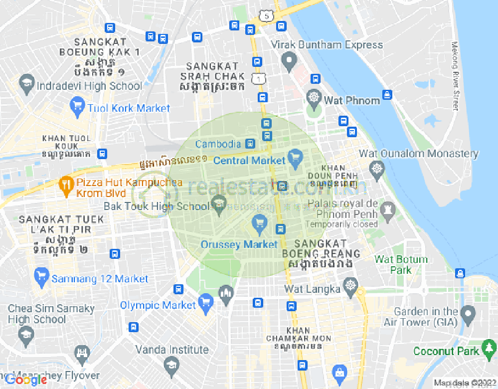 Mapa: Ou Ruessei 4, 7 Makara, Phnom Penh
