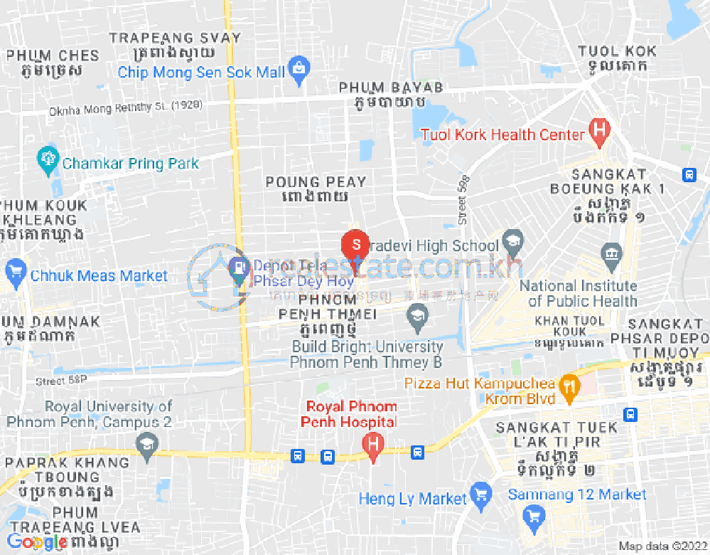 Mapa: Phnom Penh Thmey, Sen Sok, Phnom Penh