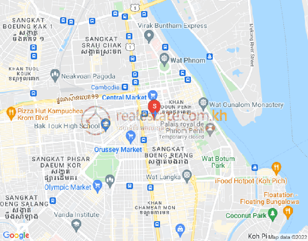 新街市1分区, 隆边区, 金边地图