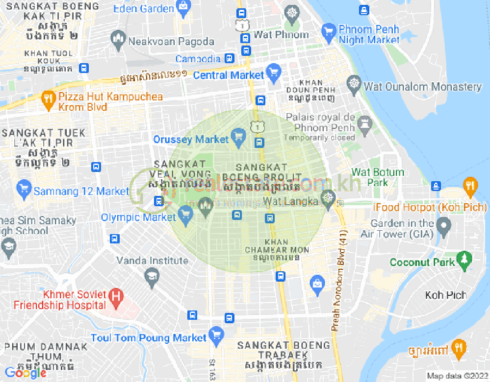 แผนที่ ผสาจ๊ะ, ดวนป็ญ, พนมเปญ