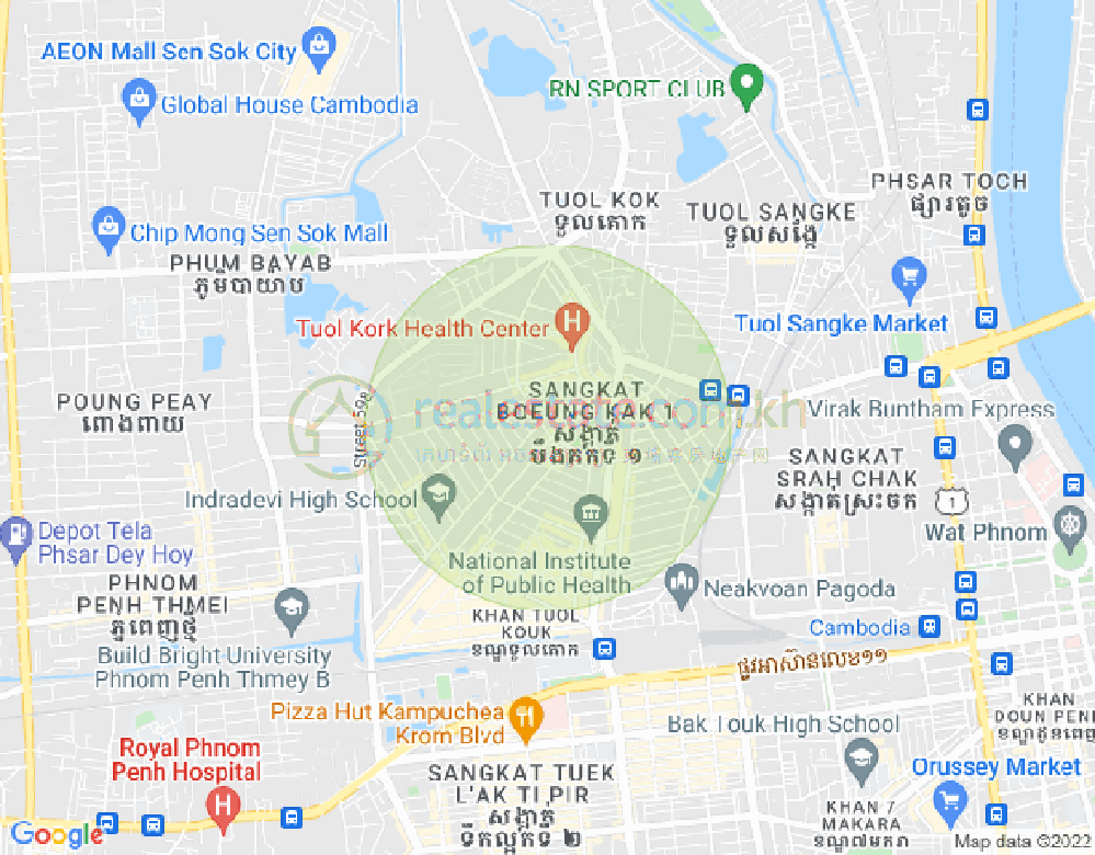 万谷湖1分区, 堆谷区, 金边地图