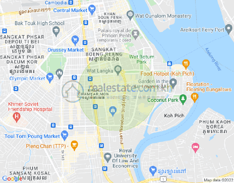 Map of BKK 1, Boeng Keng Kang, Phnom Penh
