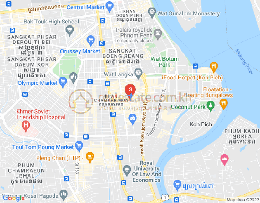 Mapa: BKK 1, Boeng Keng Kang, Phnom Penh
