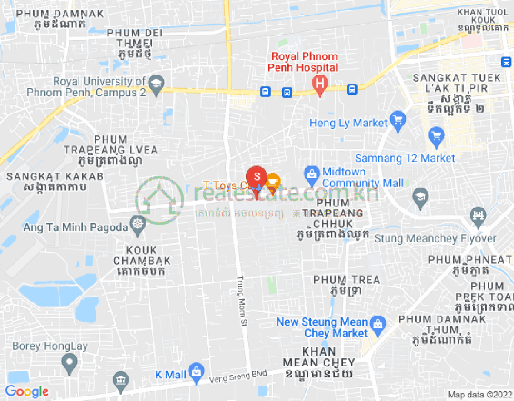 Mapa: Tuek Thla, Sen Sok, Phnom Penh