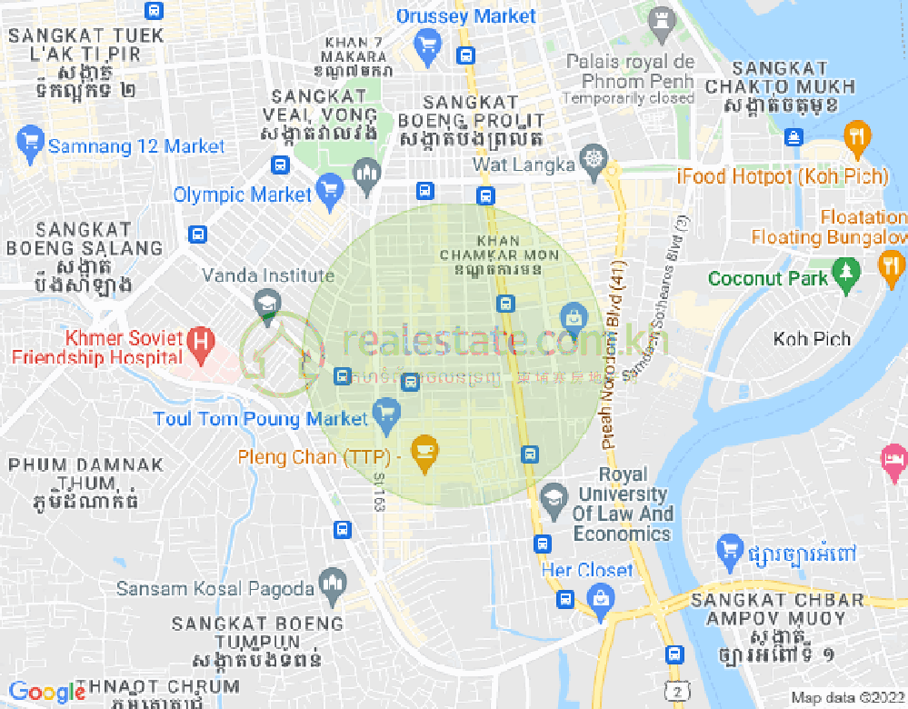 Mapa: BKK 3, Boeng Keng Kang, Phnom Penh