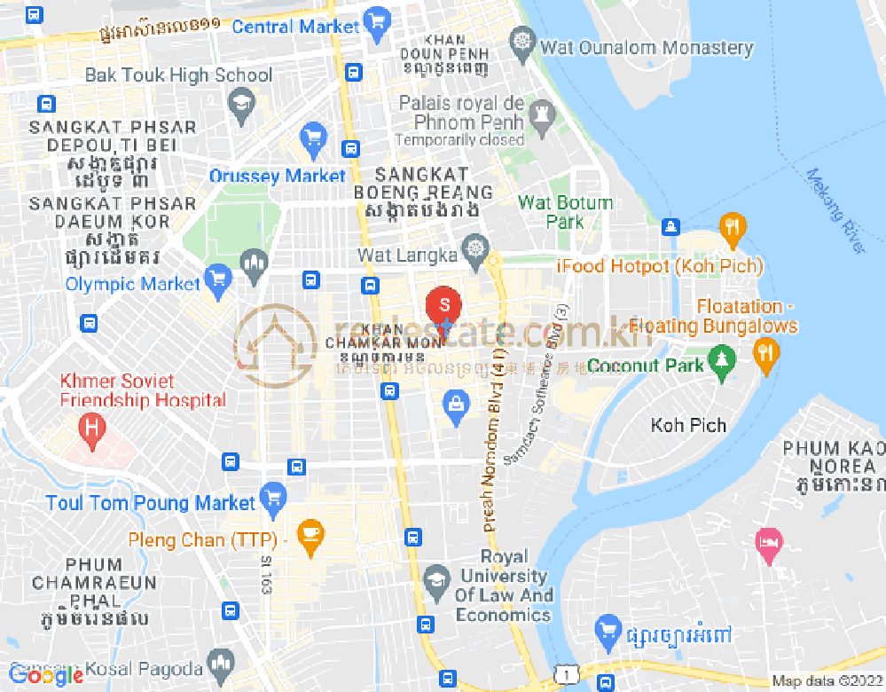 万景岗3分区（BKK3), 波哥堪, 金边地图