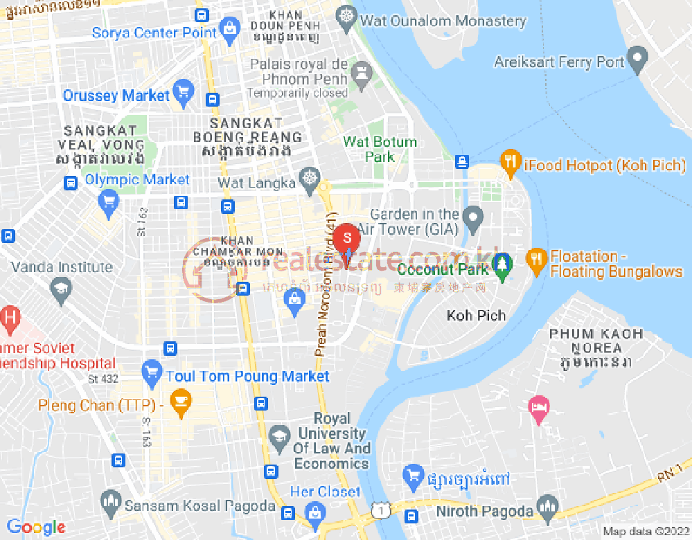 Toul Svay Prey 1镇, 波哥堪, 金边地图