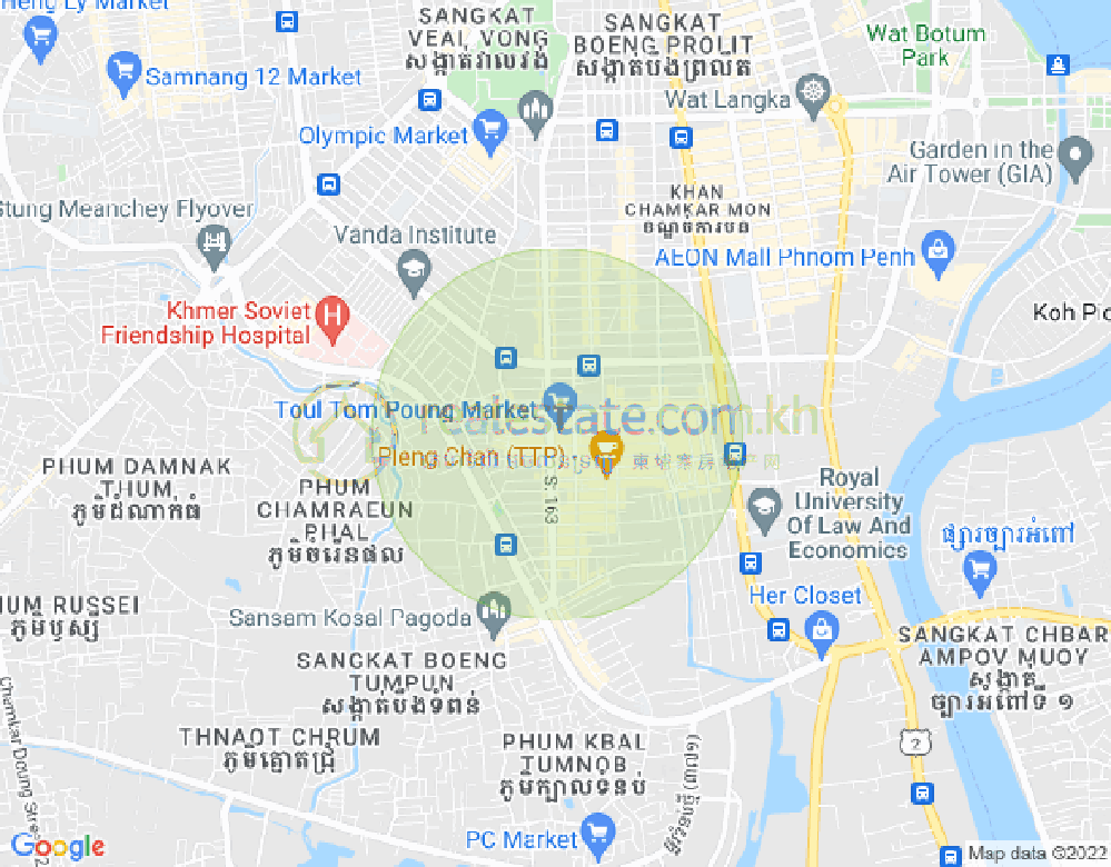 Карта Тул Том Пунг 1, Чамкармон, Пномпень