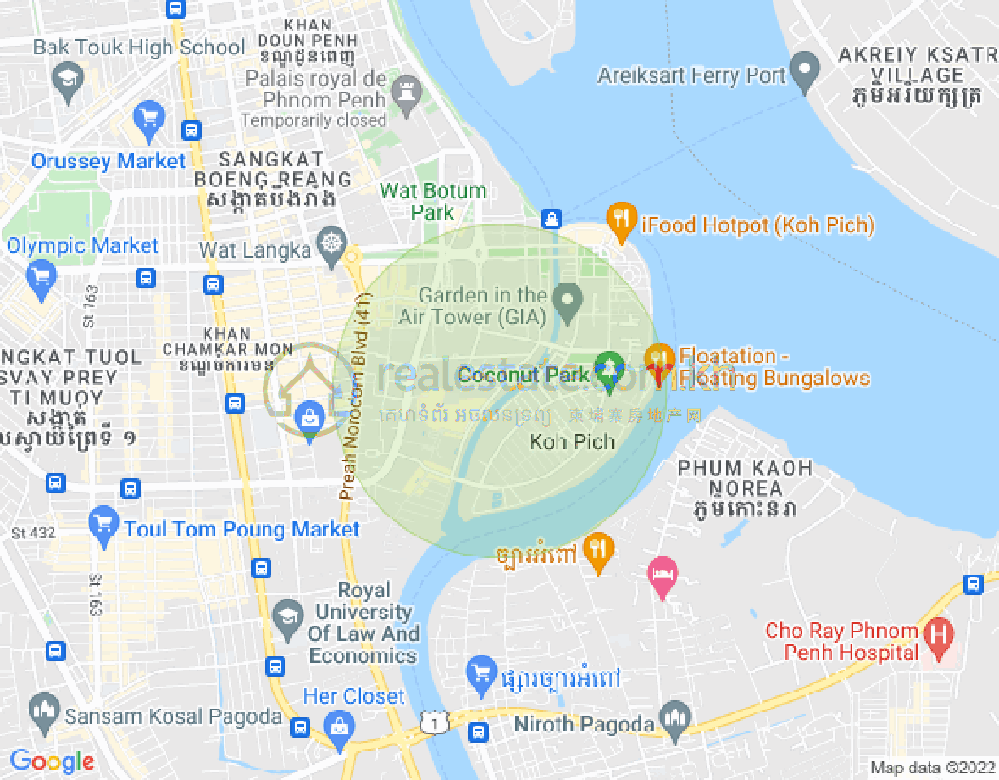百色河分区, 占卡蒙, 金边地图