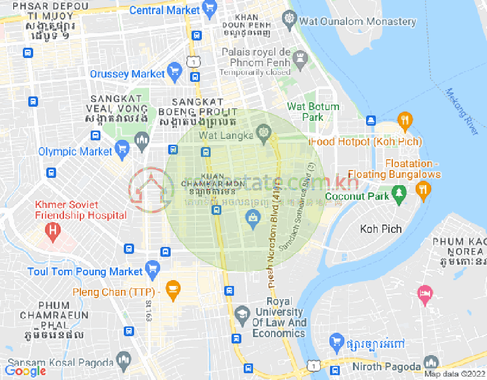 Mapa: BKK 1, Boeng Keng Kang, Phnom Penh