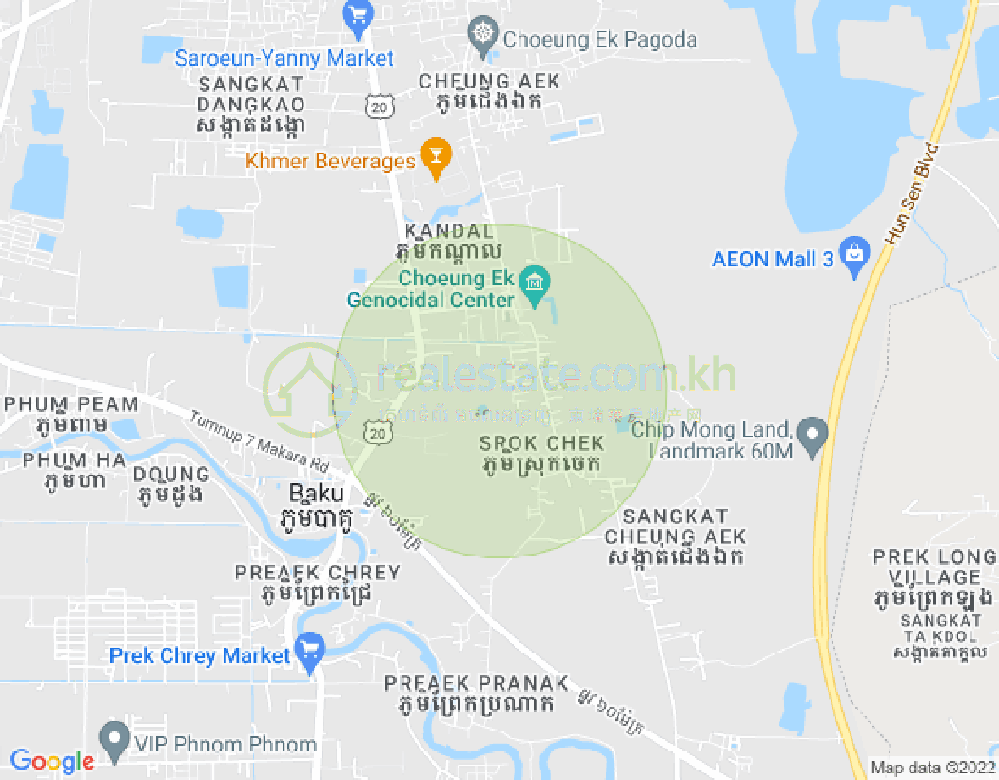 Cheung Aek分区, 丹考, 金边地图