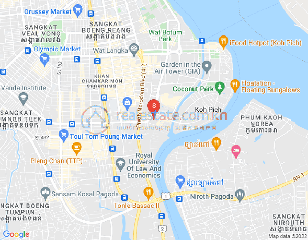 百色河分区, 占卡蒙, 金边地图