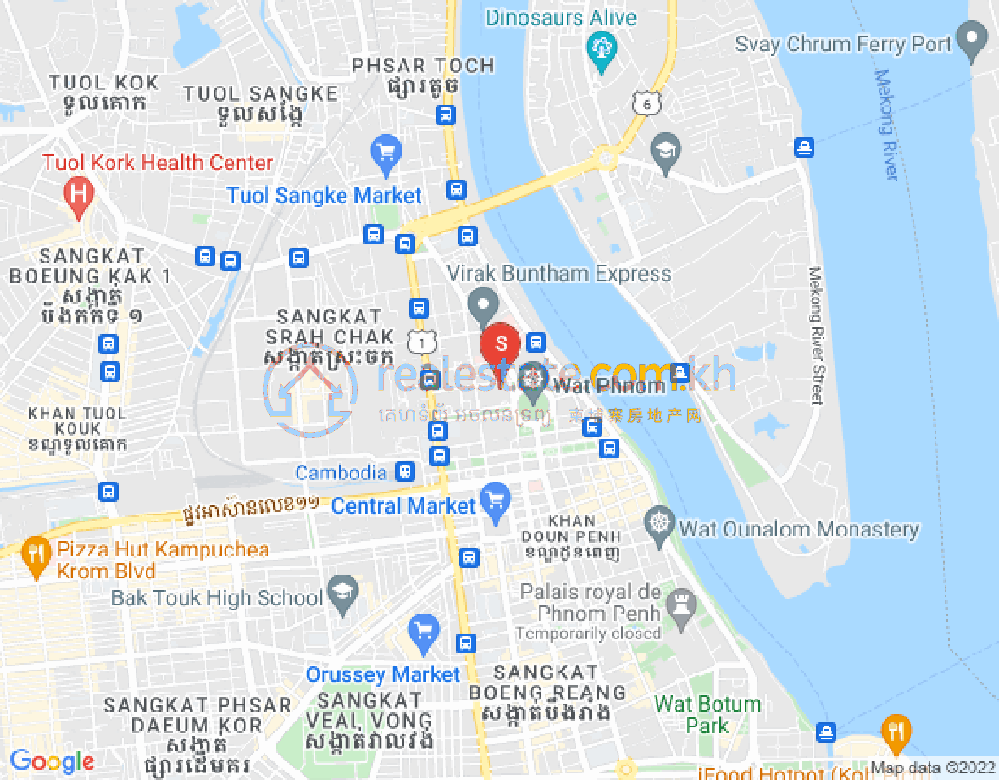 Carte de Wat Phnom, Daun Penh, Phnom Penh