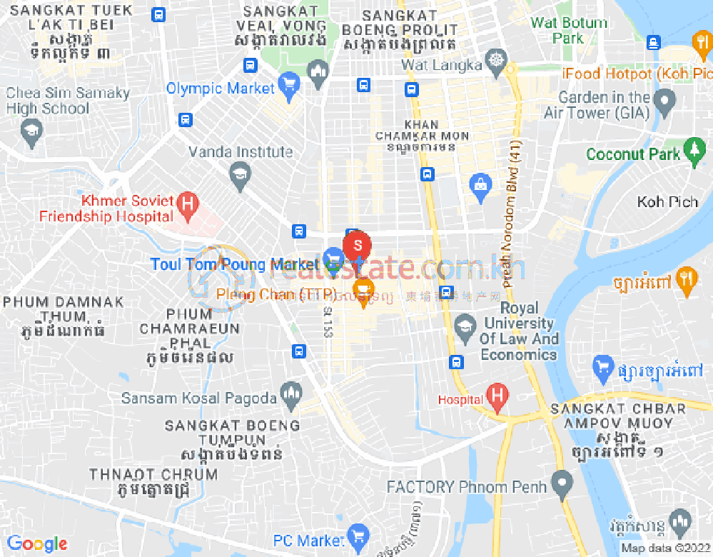 Карта Тул Том Пунг 1, Чамкармон, Пномпень