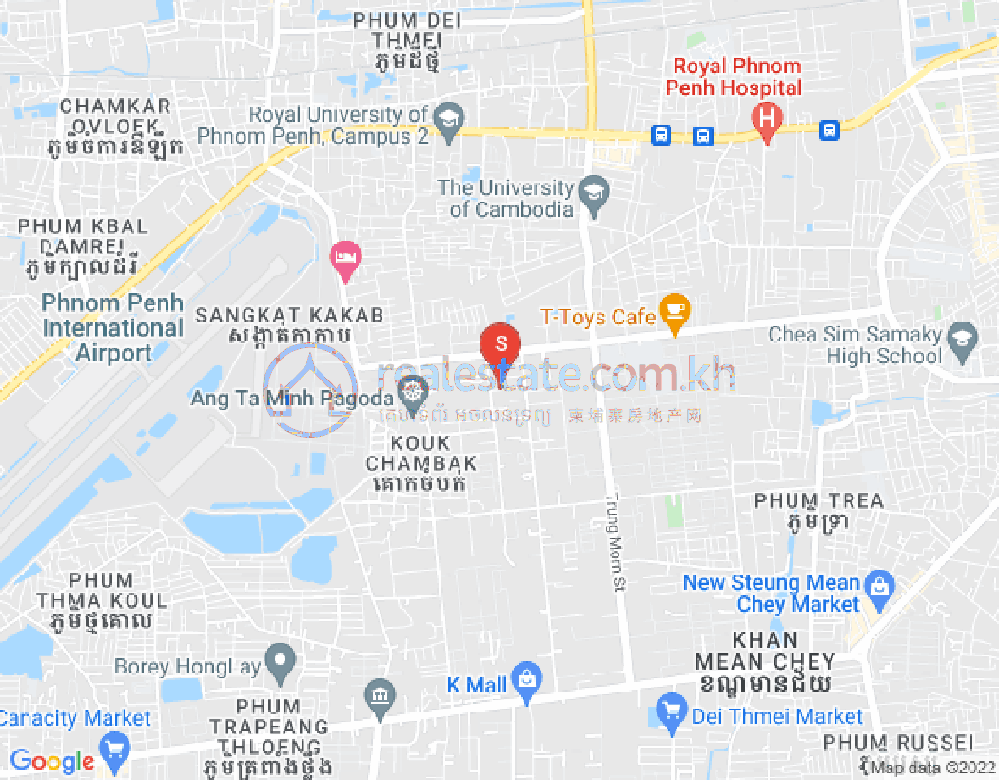 Mapa: Tuek Thla, Sen Sok, Phnom Penh