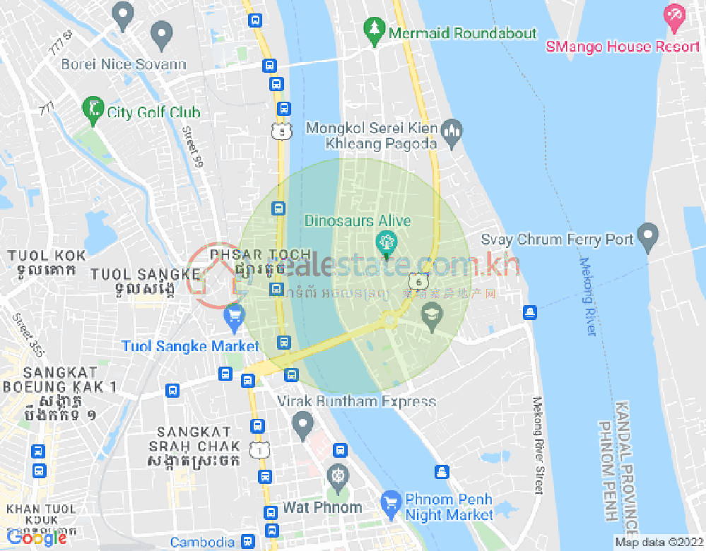 Mapa: Tuek Thla, Sen Sok, Phnom Penh