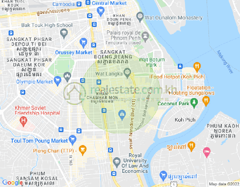 Mapa: BKK 2, Boeng Keng Kang, Phnom Penh