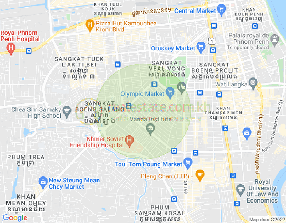แผนที่ ตวลสวายเปรย 1, บึงเกงกอง, พนมเปญ