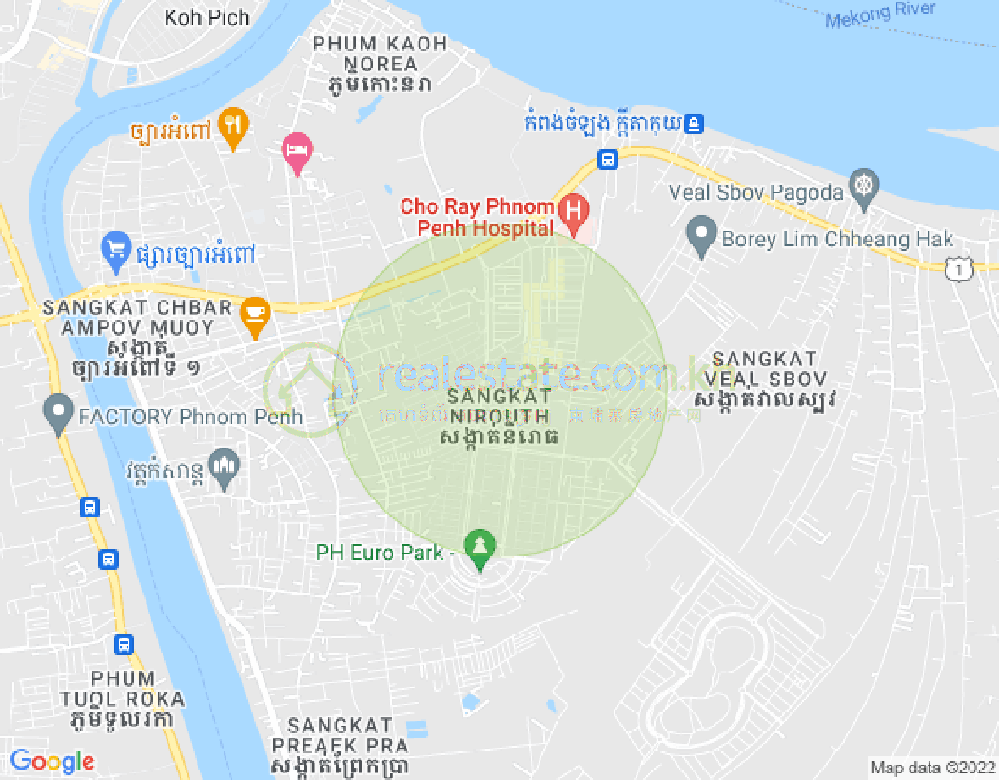 Map of Nirouth, Chbar Ampov, Phnom Penh