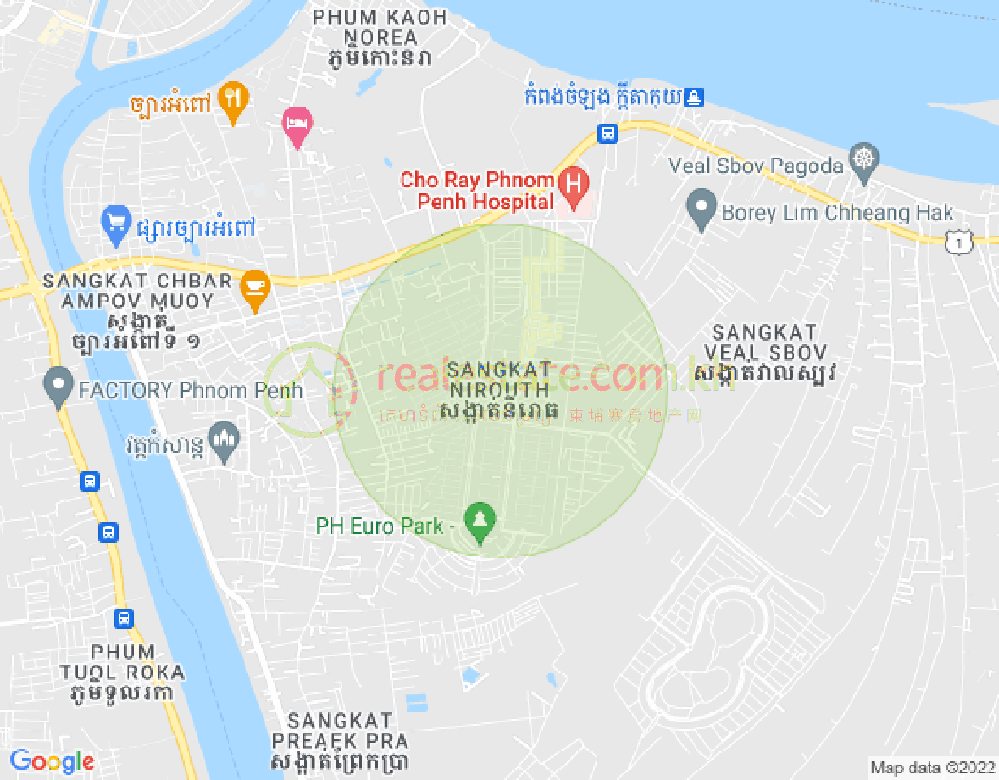 Nirouth分区, 铁桥头区, 金边地图