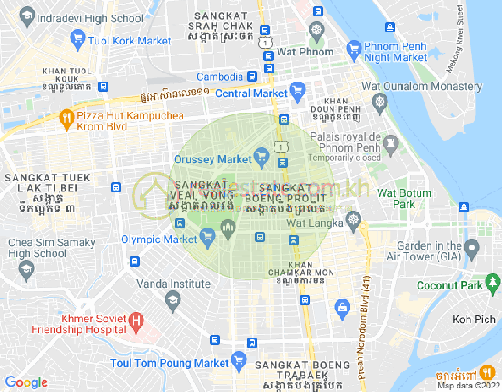 Mapa: Mittapheap, 7 Makara, Phnom Penh