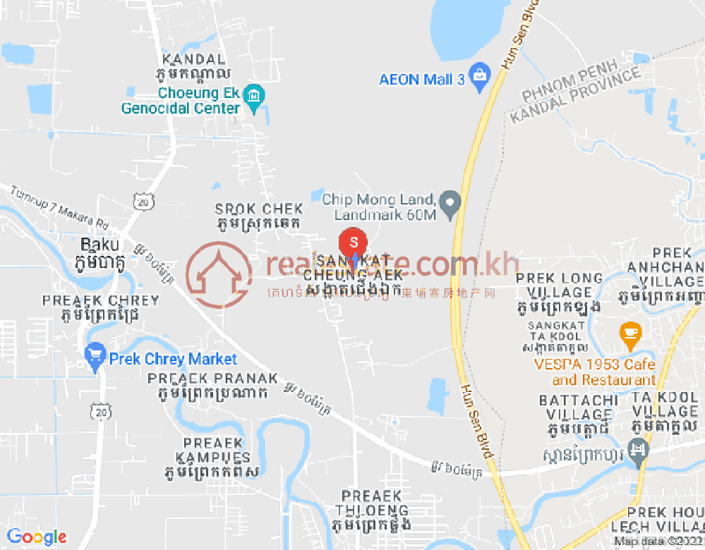 Cheung Aek分区, 丹考, 金边地图