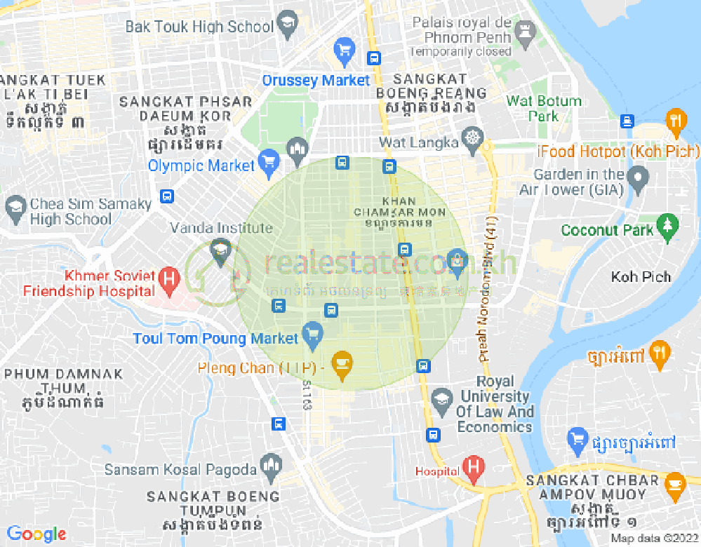 万景岗3分区（BKK3), 波哥堪, 金边地图