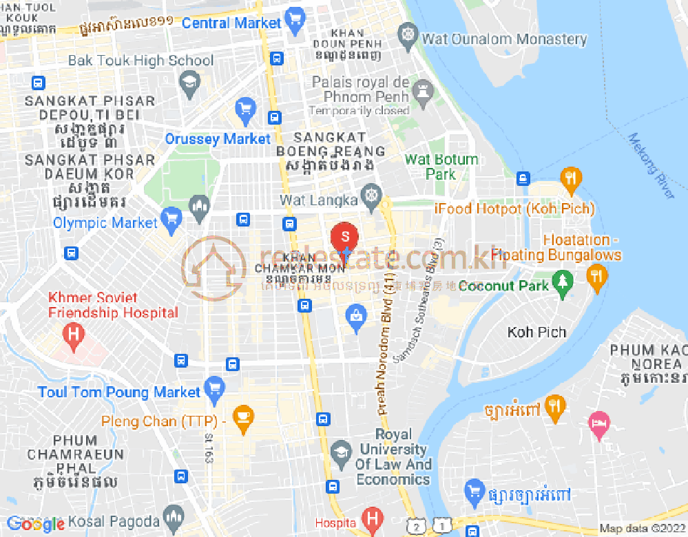 Map of BKK 1, Boeng Keng Kang, Phnom Penh