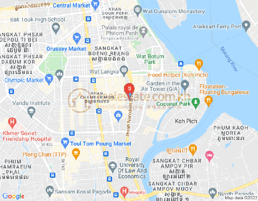 Mapa: BKK 1, Boeng Keng Kang, Phnom Penh